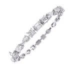 White Gold Multi-Shape Diamond Line Bracelet