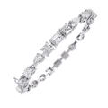 White Gold Multi-Shape Diamond Line Bracelet