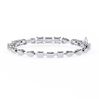 White Gold Multi-Shape Diamond Line Bracelet