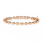 Rose Gold Multi-Shape Tennis Diamond Bracelet