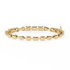 Yellow Gold Multi-Shape Diamond Line Bracelet