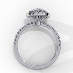 White Gold Round Diamond Halo Pavé Engagement Ring