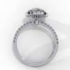 White Gold Round Diamond Halo Pavé Engagement Ring