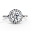 White Gold Round Diamond Halo Pavé Engagement Ring