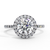 White Gold Round Diamond Halo Pavé Engagement Ring