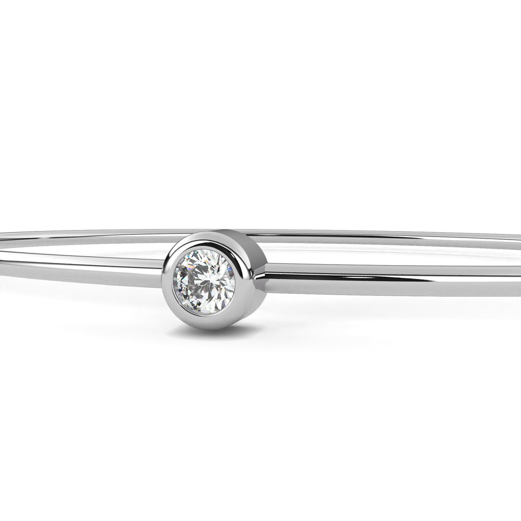 Minimalist Diamond Gold Bangle Bracelet
