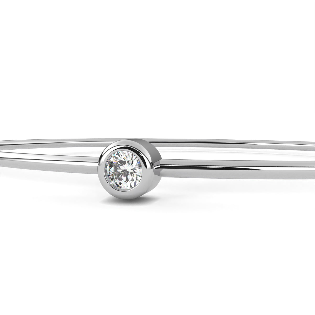 Minimalist Diamond Gold Bangle Bracelet