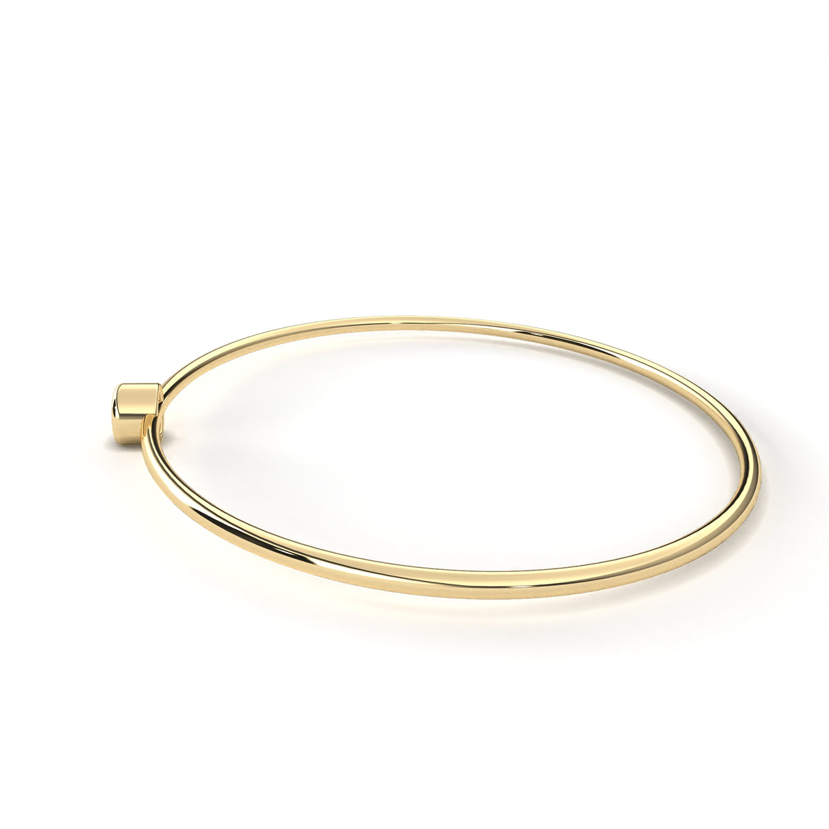 Minimalist Diamond Gold Bangle Bracelet