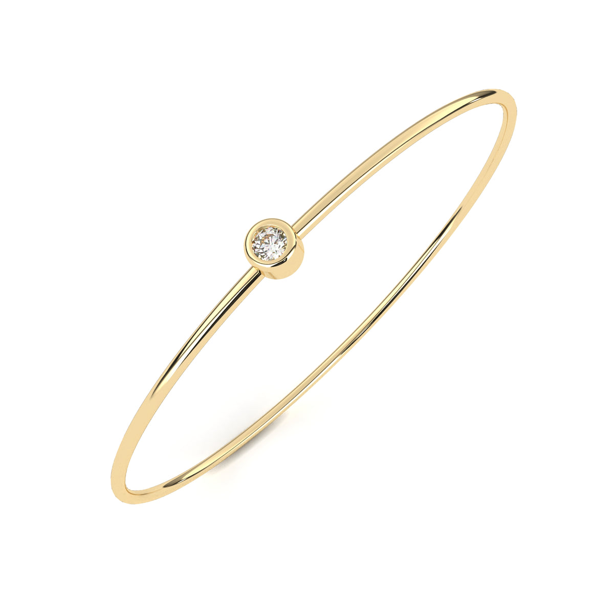 Minimalist Diamond Gold Bangle Bracelet