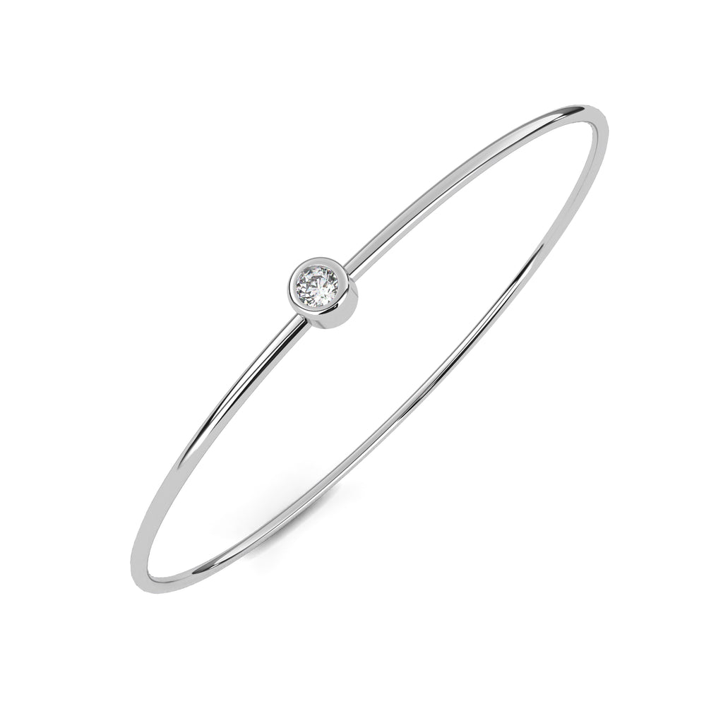 Minimalist Diamond Gold Bangle Bracelet