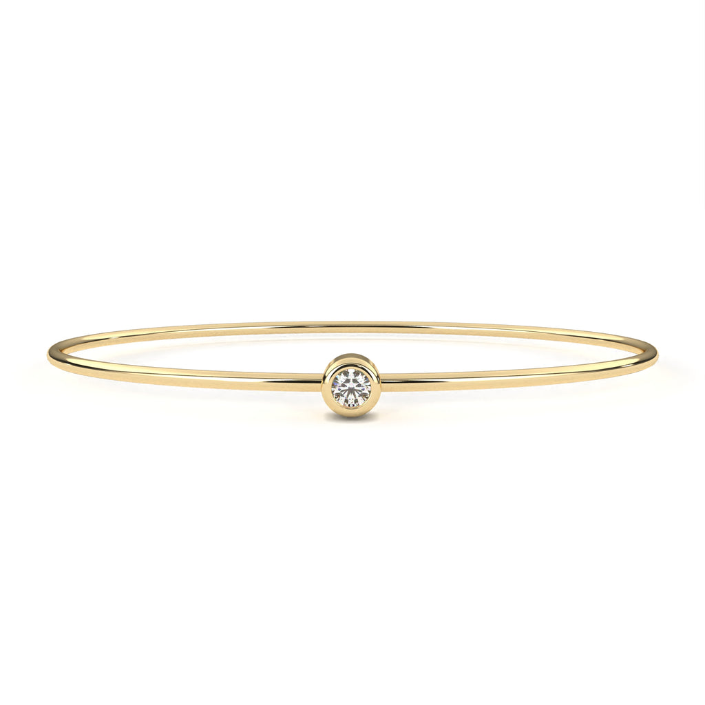 Minimalist Diamond Gold Bangle Bracelet
