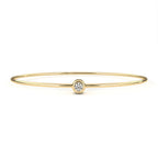 Minimalist Diamond Gold Bangle Bracelet