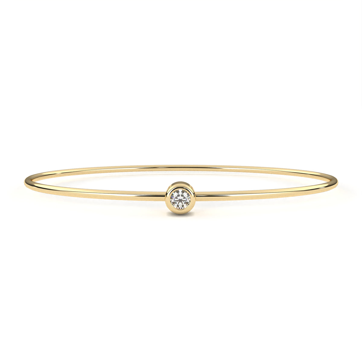 Minimalist Diamond Gold Bangle Bracelet