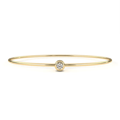 Minimalist Diamond Gold Bangle Bracelet