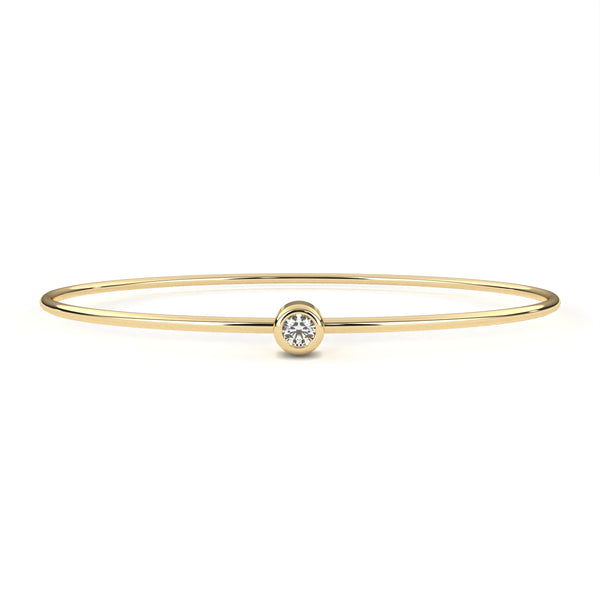 Minimalist Diamond Gold Bangle Bracelet