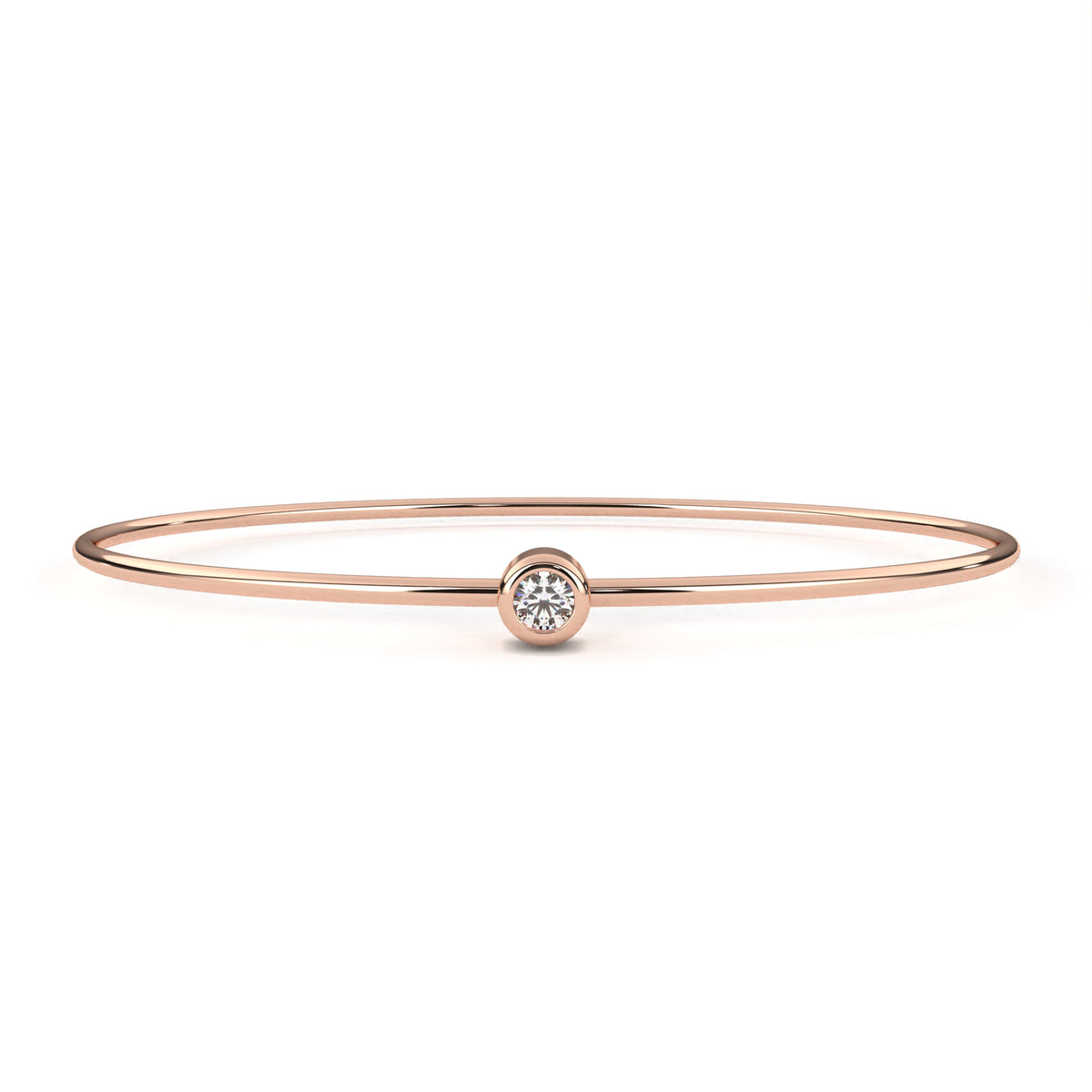 Minimalist Diamond Gold Bangle Bracelet