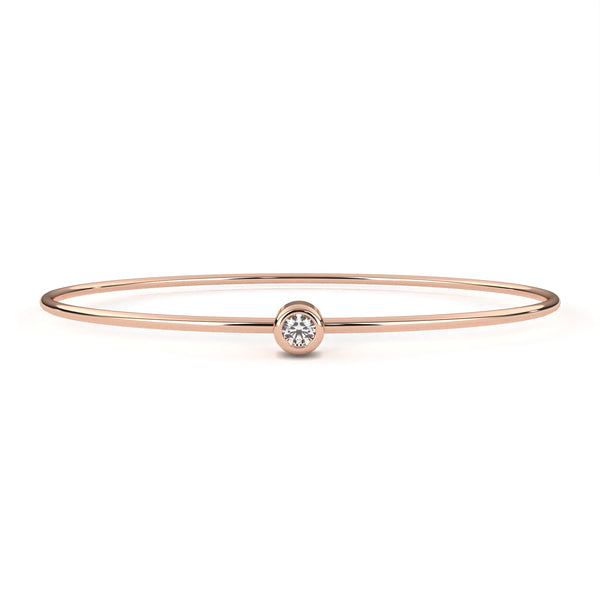 Minimalist Diamond Gold Bangle Bracelet