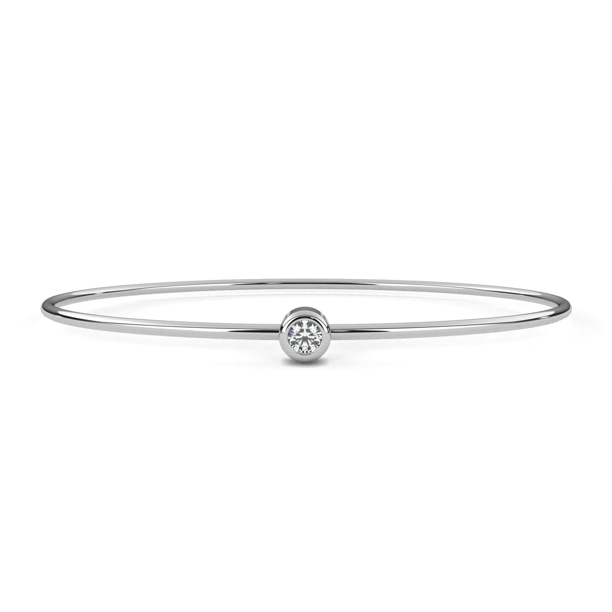 Minimalist Diamond Gold Bangle Bracelet