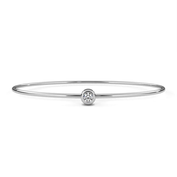 Minimalist Diamond Gold Bangle Bracelet