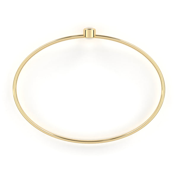 Minimalist Diamond Gold Bangle Bracelet
