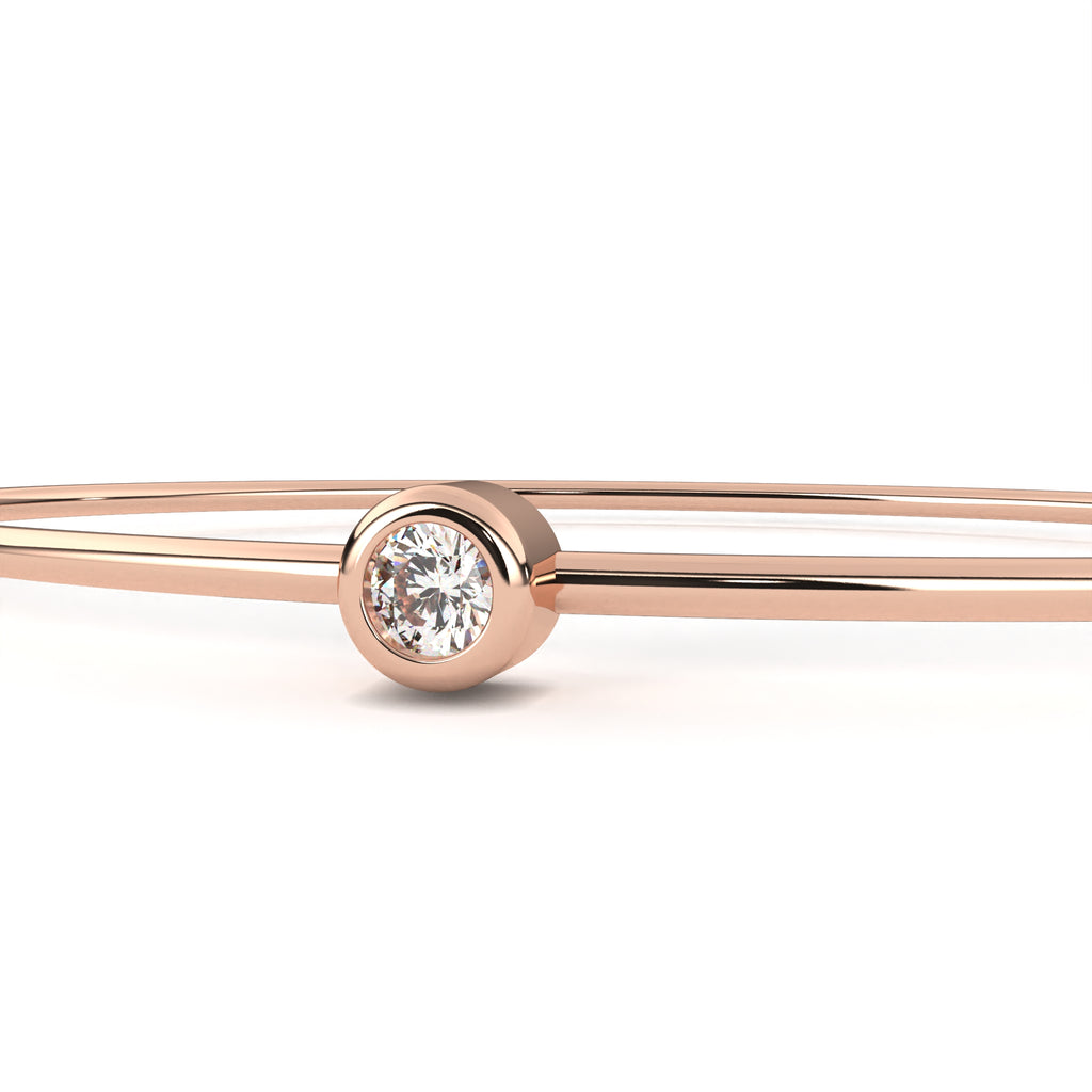 Minimalist Diamond Gold Bangle Bracelet