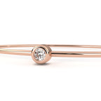 Minimalist Diamond Gold Bangle Bracelet
