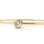 Minimalist Diamond Gold Bangle Bracelet
