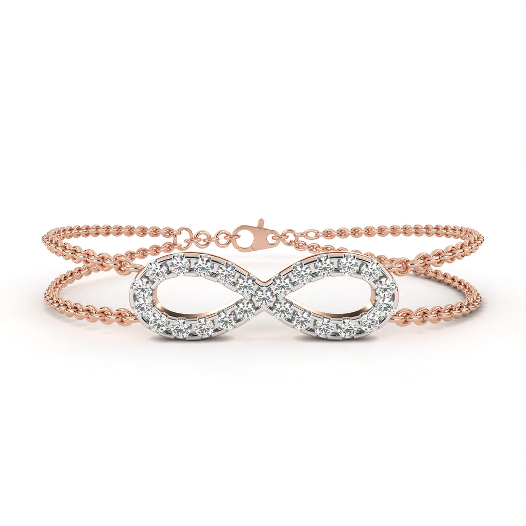 Rose Gold Diamond Infinity Bracelet