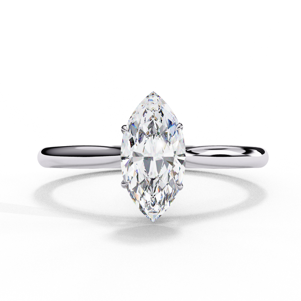 White Gold Marquise Diamond Solitaire Engagement Ring