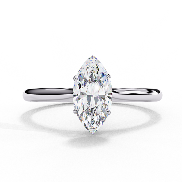 White Gold Marquise Diamond Solitaire Engagement Ring