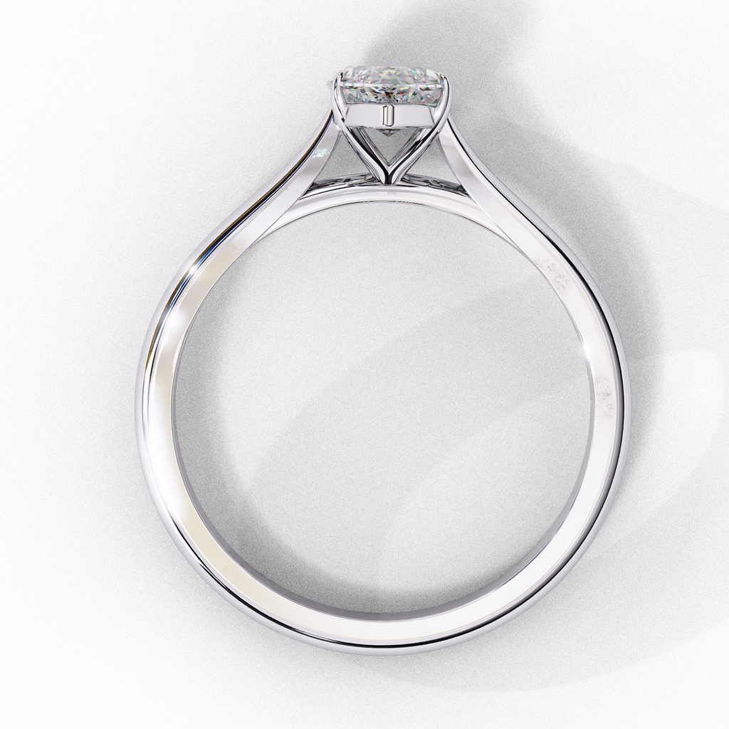 White Gold Marquise Diamond Solitaire Engagement Ring