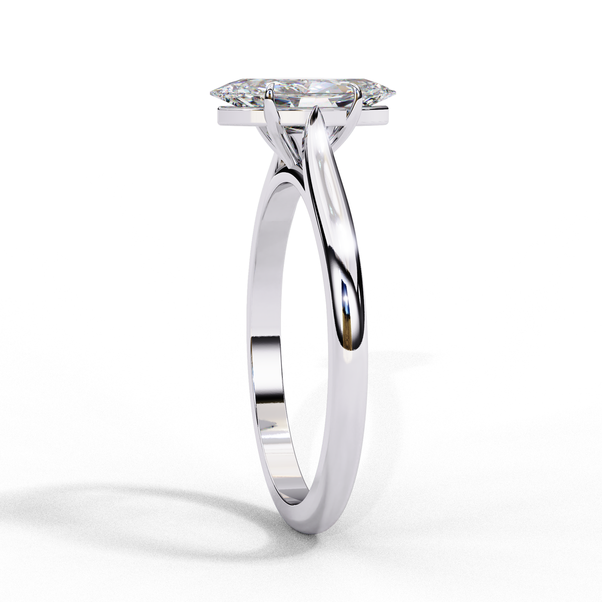 White Gold Marquise Diamond Solitaire Engagement Ring