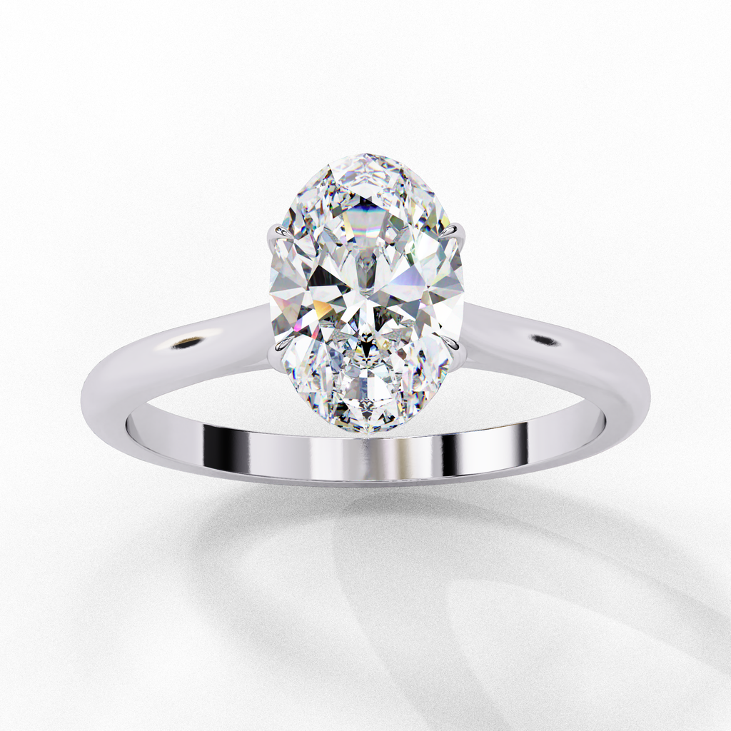 White Gold Oval Diamond Solitaire Engagement Ring