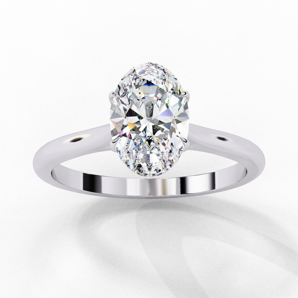 White Gold Oval Diamond Solitaire Engagement Ring