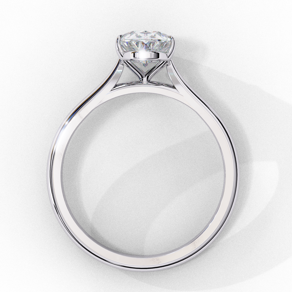 White Gold Oval Diamond Solitaire Engagement Ring