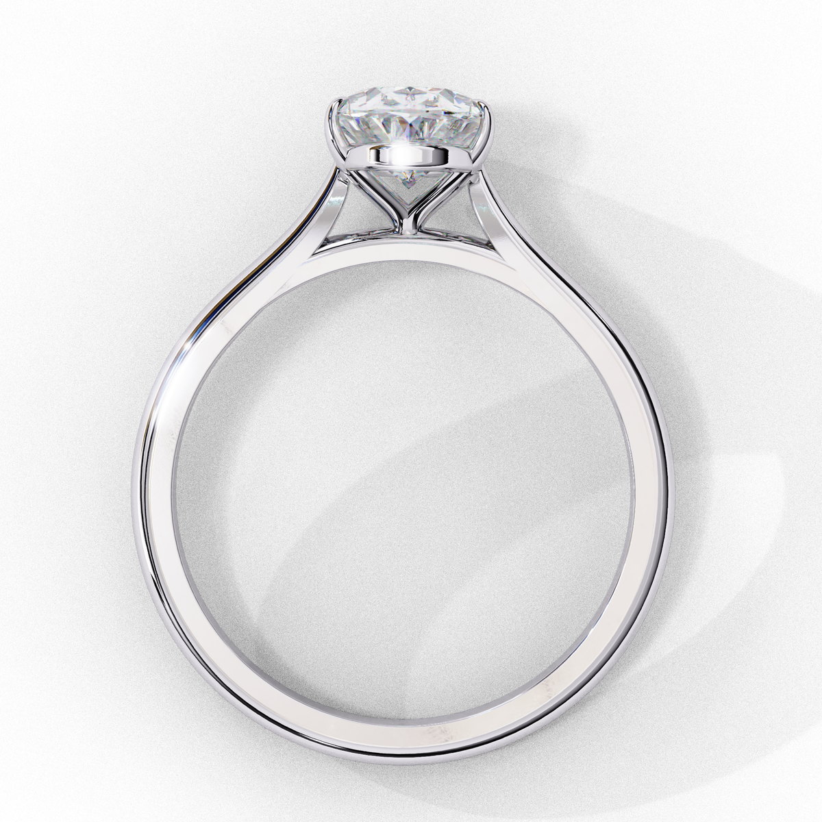 White Gold Oval Diamond Solitaire Engagement Ring
