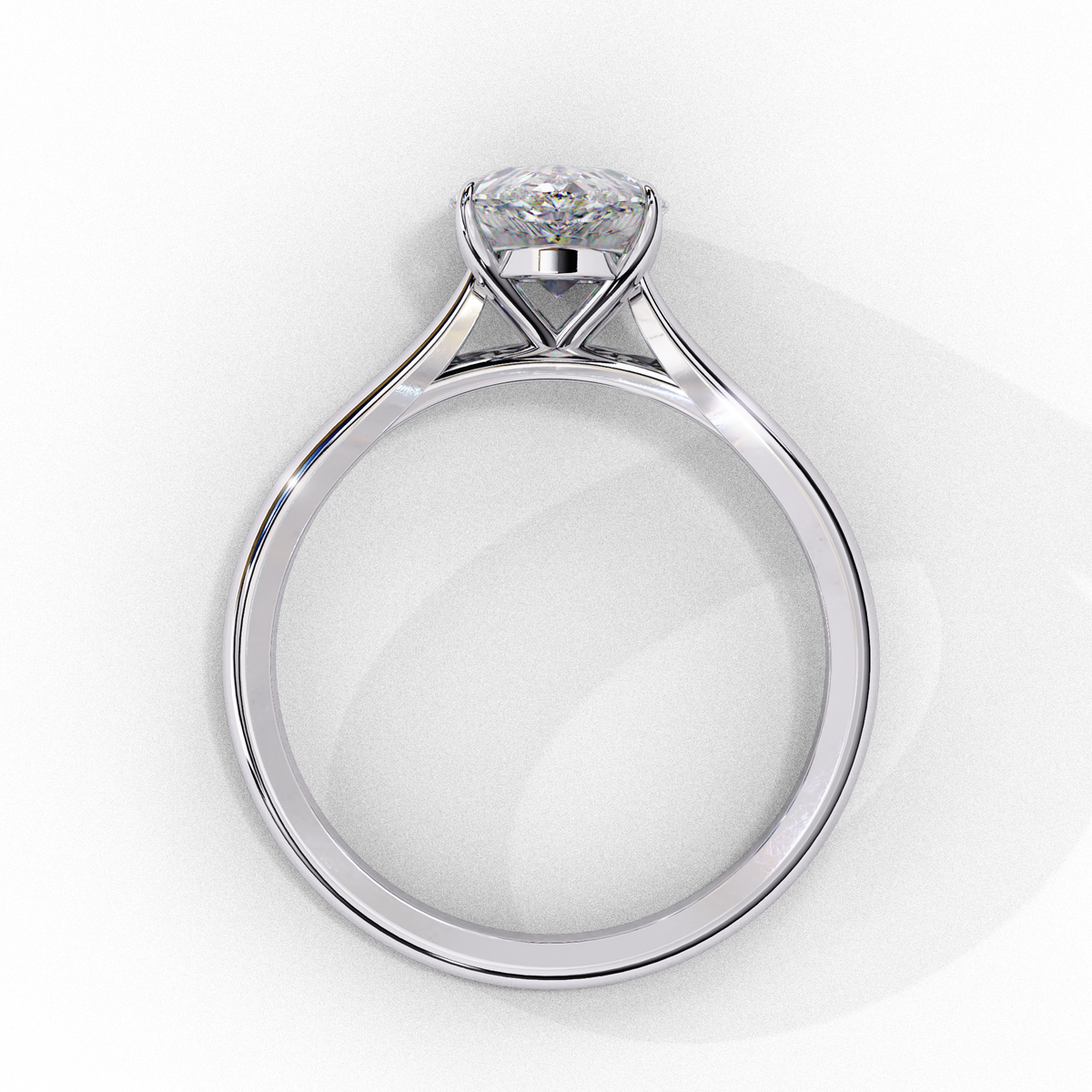 White Gold Pear Diamond Solitaire Engagement Ring