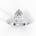 White Gold Pear Diamond Solitaire Engagement Ring