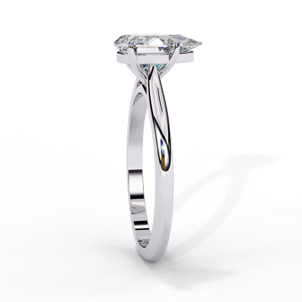 White Gold Pear Diamond Solitaire Engagement Ring
