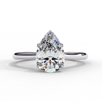 White Gold Pear Diamond Solitaire Engagement Ring