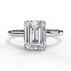 White Gold Emerald-Cut Diamond Solitaire Engagement Ring