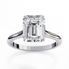 White Gold Emerald-Cut Diamond Solitaire Engagement Ring