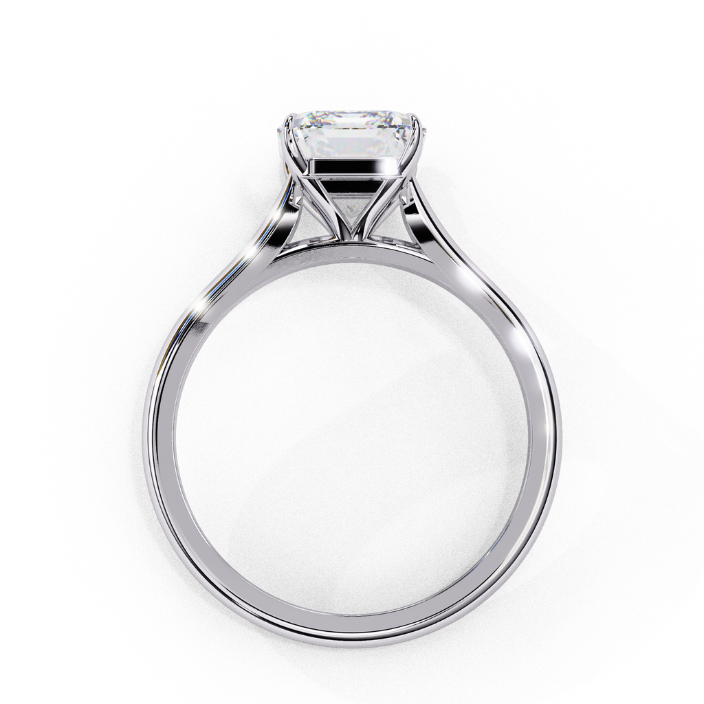 White Gold Radiant-Cut Diamond Solitaire Engagement Ring