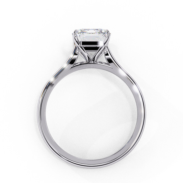 White Gold Radiant-Cut Diamond Solitaire Engagement Ring