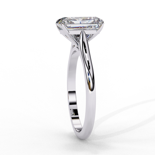 White Gold Radiant-Cut Diamond Solitaire Engagement Ring