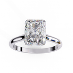 White Gold Radiant-Cut Diamond Solitaire Engagement Ring