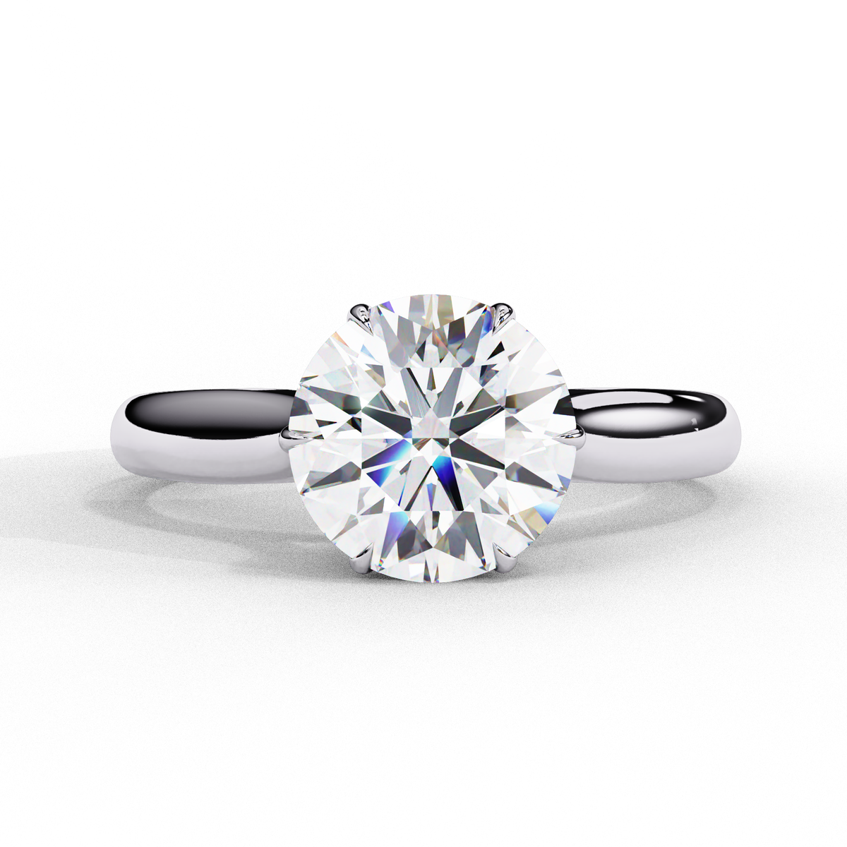 White Gold Round Diamond Solitaire Engagement Ring