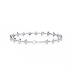 White Gold Diamond Uniform Pavé Fan Link Bracelet