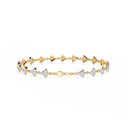 Yellow Gold Pavé Fan Mirrored Link Bracelet