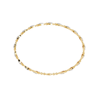Yellow Gold Pavé Fan Mirrored Link Bracelet